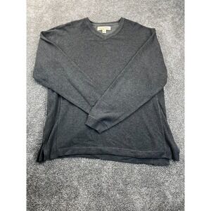 Tommy Bahama Mens Medium Gray Long‎ Sleeve Sweater V Neck Knit Shirt Soft Warm